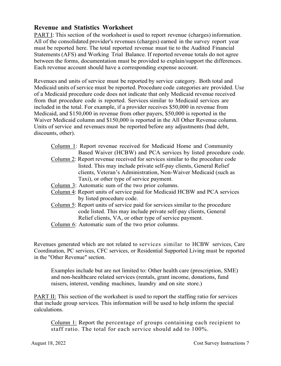 Instructions for Cost Survey - Alaska, Page 7