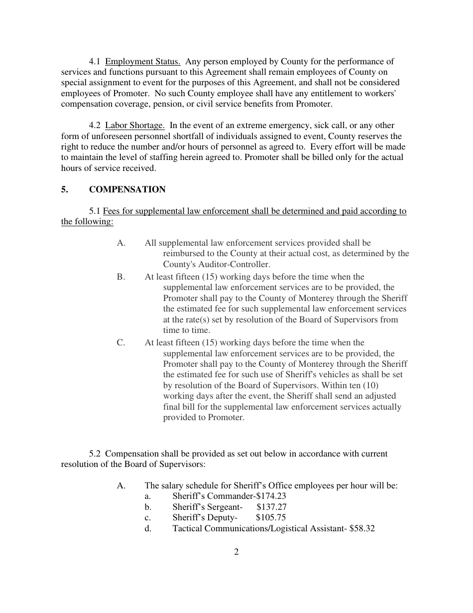 Form SO1019.01 Supplemental Law Enforcement Service Application - Monterey County, California, Page 3
