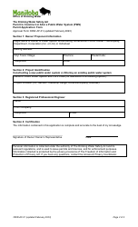 Form ODW-AF-01 Public Water System (Pws) Permit Application - Manitoba, Canada, Page 2