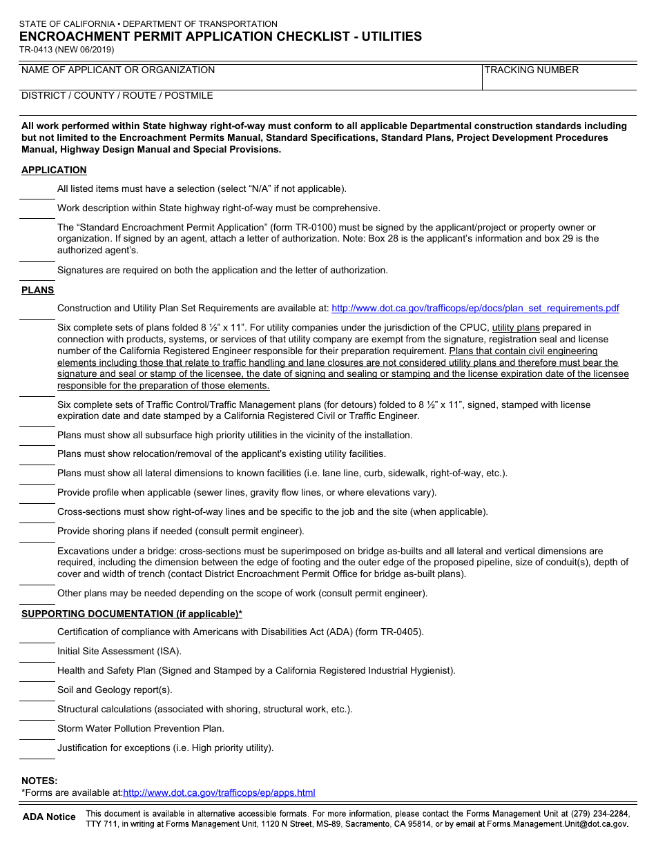 Form TR-0413 - Fill Out, Sign Online and Download Fillable PDF ...