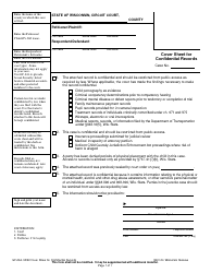Document preview: Form GF-244 Cover Sheet for Confidential Records - Wisconsin