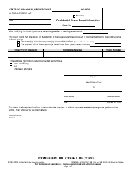 Document preview: Form JD-1820 Confidential Foster Parent Information - Wisconsin