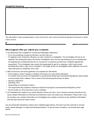 Form BPD-600-006 Business and Professions Complaint - Washington, Page 2