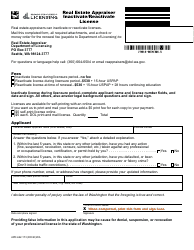 Document preview: Form APR-622-173 Real Estate Appraiser Inactivate/Reactivate License - Washington
