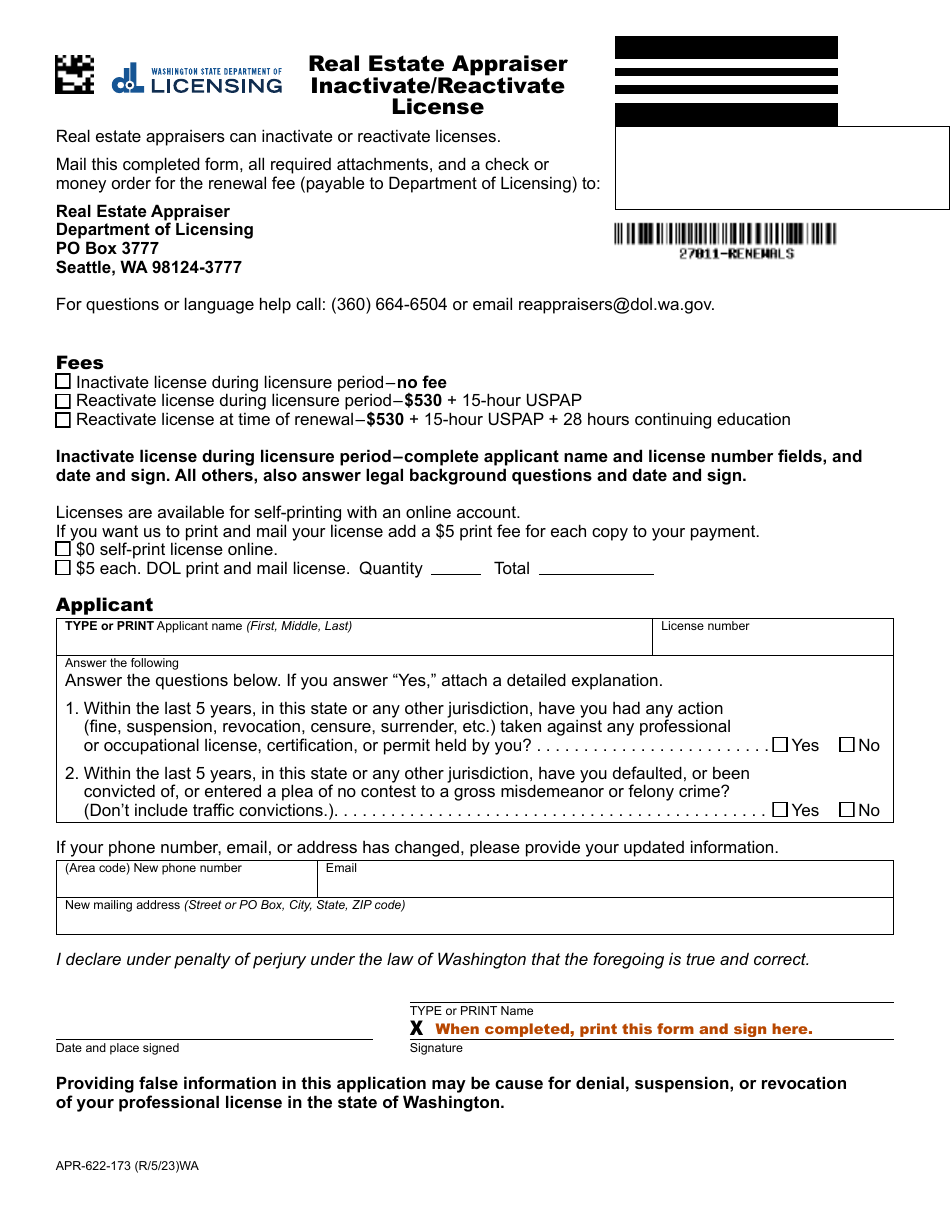 Form APR622173 Download Fillable PDF or Fill Online Real Estate