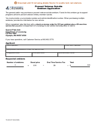 Document preview: Form TD-420-077 Prevent Veteran Suicide Emblem Application - Washington
