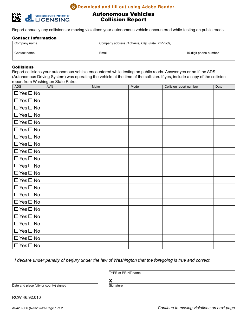 Form AI420006 Download Fillable PDF or Fill Online Autonomous