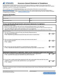 Document preview: Form DSC-425-004 Assessors Annual Statement of Compliance - Washington