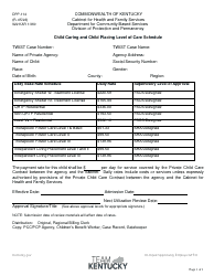 Document preview: Form DPP-14 Child Caring and Child Placing Level of Care Schedule - Kentucky