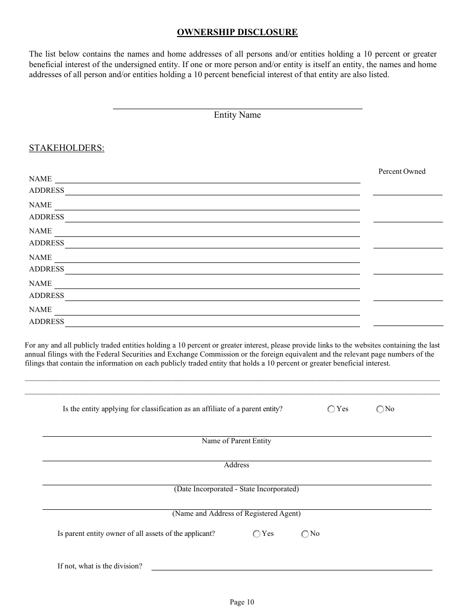 Form DC-74A Contractors Financial and Equipment Statement Experience Questionnaire and Past Performance Record - New Jersey, Page 10