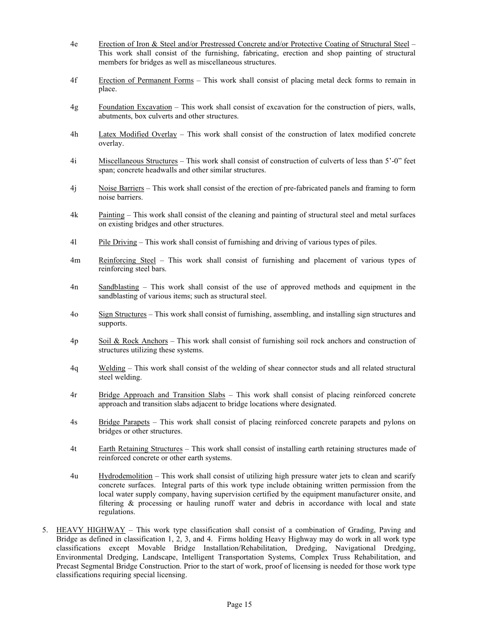 Form DC-74A Contractors Financial and Equipment Statement Experience Questionnaire and Past Performance Record - New Jersey, Page 15
