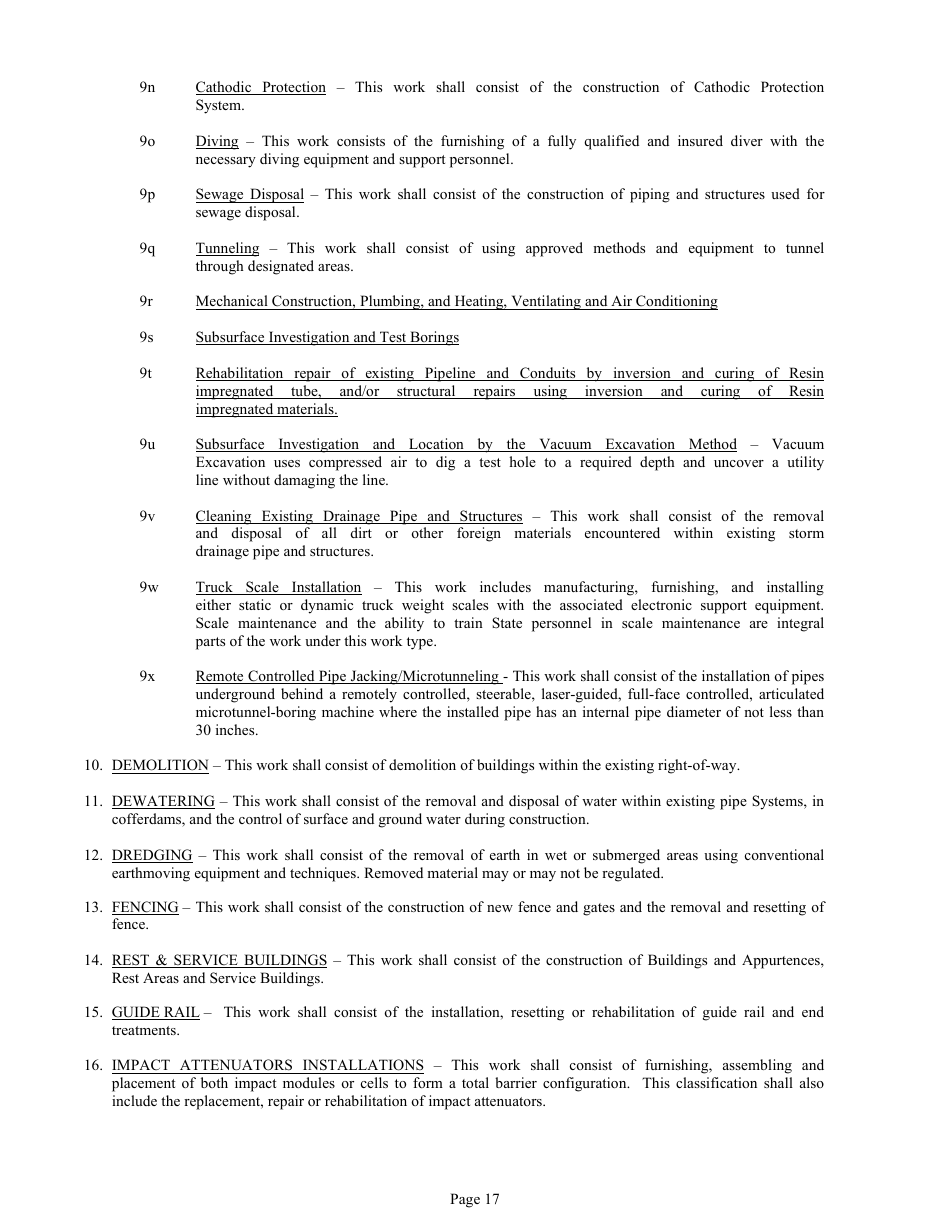 Form DC-74A Contractors Financial and Equipment Statement Experience Questionnaire and Past Performance Record - New Jersey, Page 17