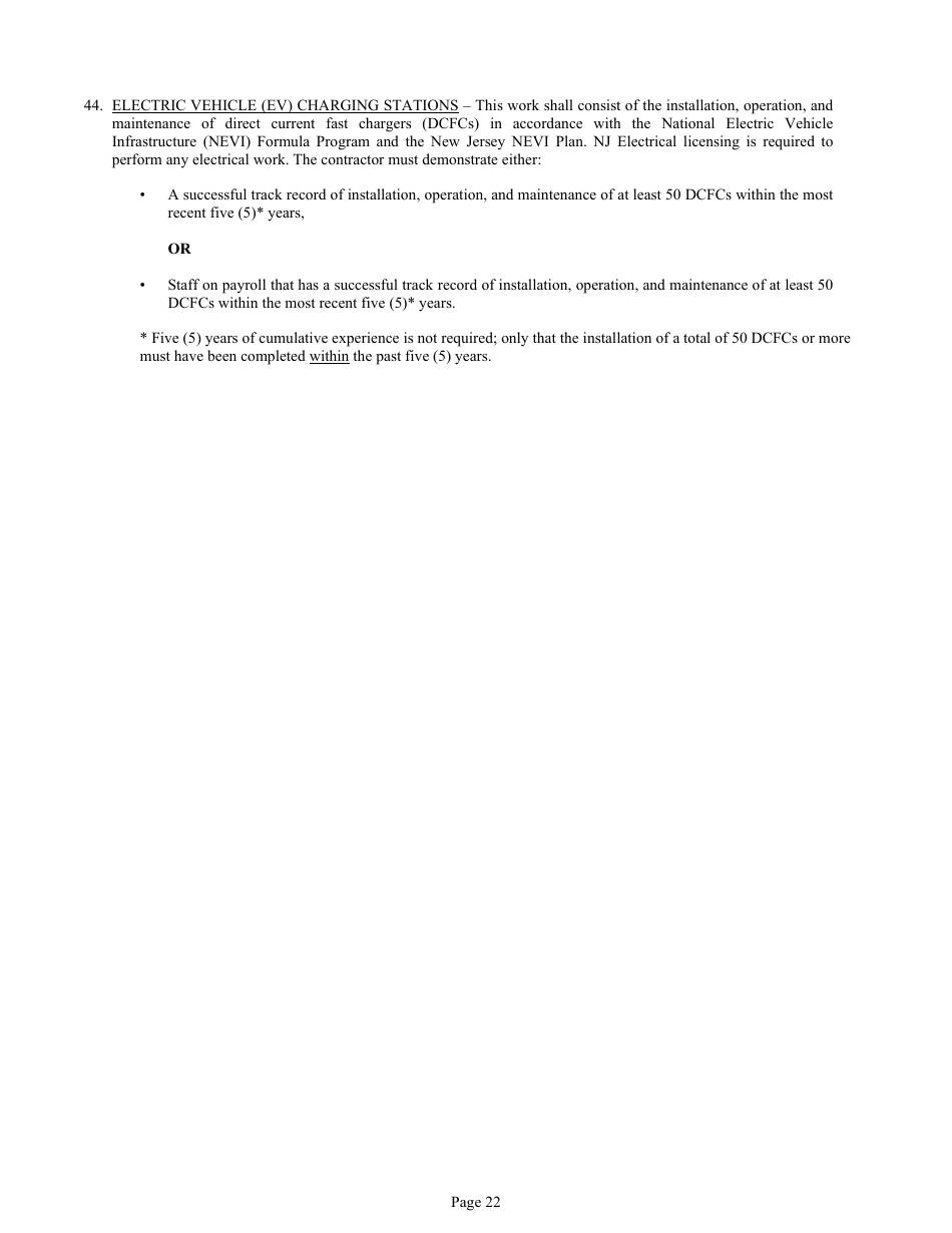 Form DC-74A Contractors Financial and Equipment Statement Experience Questionnaire and Past Performance Record - New Jersey, Page 22