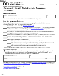 Document preview: Form DHS-5732-ENG Community Health Clinic Provider Assurance Statement - Minnesota Health Care Programs (Mhcp) - Minnesota