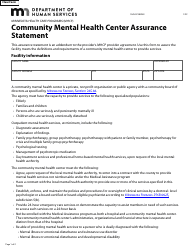 Form DHS-5748-ENG Community Mental Health Center Assurance Statement - Minnesota Health Care Programs (Mhcp) - Minnesota