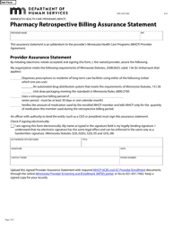 Document preview: Form DHS-7227-ENG Pharmacy Retrospective Billing Assurance Statement - Minnesota Health Care Programs (Mhcp) - Minnesota