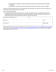Form DHS-3879-ENG Moving Home Minnesota (Mhm) - Transition Planning, Transition Coordination and Demonstration Case Management - Provider Assurance Statement - Minnesota Health Care Programs (Mhcp) - Minnesota, Page 2