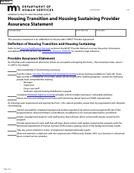 Document preview: Form DHS-7967-ENG Housing Transition and Housing Sustaining Provider Assurance Statement - Minnesota Health Care Programs (Mhcp) - Minnesota