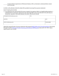 Form DHS-6189X-ENG Customized Living Provider Assurance Statement - Minnesota Health Care Programs (Mhcp) - Minnesota, Page 4
