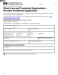 Form DHS-6368-ENG Direct Care and Treatment Organization - Provider Enrollment Application - Minnesota Health Care Programs (Mhcp) - Minnesota