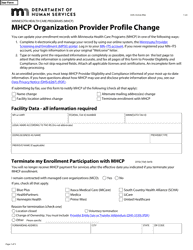 Form DHS-3535A-ENG Mhcp Organization Provider Profile Change - Minnesota Health Care Programs (Mhcp) - Minnesota