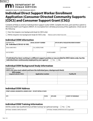 Form DHS-4469A-ENG Individual Direct Support Worker Enrollment Application (Consumer Directed Community Supports (CDCs) and Consumer Support Grant (Csg)) - Minnesota Health Care Programs (Mhcp) - Minnesota, Page 2