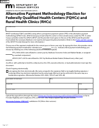 Document preview: Form DHS-3903-ENG Alternative Payment Methodology Election for Federally Qualified Health Centers (Fqhcs) and Rural Health Clinics (Rhcs) - Minnesota Health Care Programs (Mhcp) - Minnesota