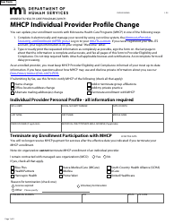 Form DHS-3535-ENG Mhcp Individual Provider Profile Change - Minnesota Health Care Programs (Mhcp) - Minnesota