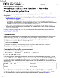 Document preview: Form DHS-8018-ENG Housing Stabilization Services - Provider Enrollment Application - Minnesota Health Care Programs (Mhcp) - Minnesota
