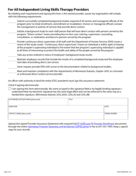 Form DHS-6189M-ENG Independent Living Skills Therapy Provider Assurance Statement - Minnesota Health Care Programs (Mhcp) - Minnesota, Page 2