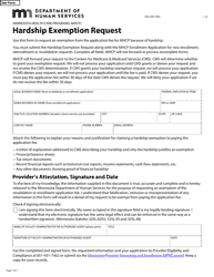 Document preview: Form DHS-3901-ENG Hardship Exemption Request - Minnesota Health Care Programs (Mhcp) - Minnesota
