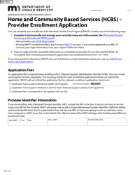 Document preview: Form DHS-4015-ENG Home and Community Based Services (Hcbs) - Provider Enrollment Application - Minnesota Health Care Programs (Mhcp) - Minnesota