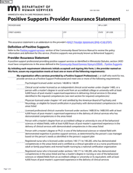 Document preview: Form DHS-7807-ENG Positive Supports Provider Assurance Statement - Minnesota Health Care Programs (Mhcp) - Minnesota