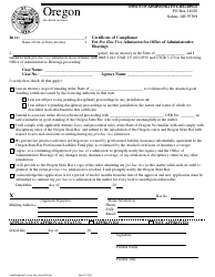 Document preview: Certificate of Compliance for Pro Hac Vice Admission for Office of Administrative Hearings - Oregon
