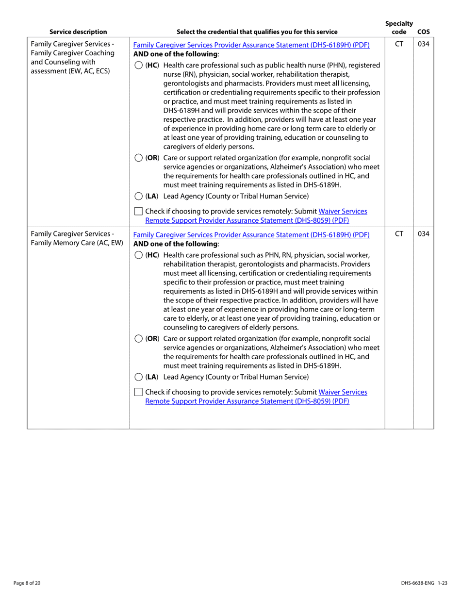 Form DHS-6638-ENG Home and Community-Based Services (Hcbs) Programs Service Request - Minnesota Health Care Programs (Mhcp) - Minnesota, Page 8