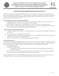 Form F2A Final Report Law Enforcement Medical Examination - Oregon