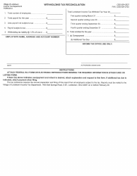 Document preview: Form W-3 Withholding Tax Reconciliation - Village of Lordstown, Ohio