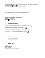 Tefap Food Bank Monitoring Form - Minnesota, Page 5