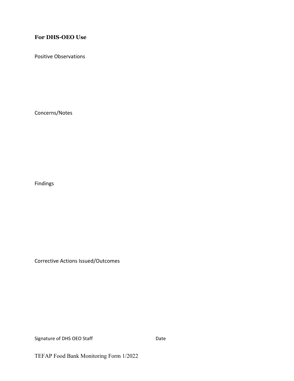 Tefap Food Bank Monitoring Form - Minnesota, Page 7