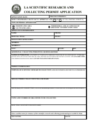 Scientific Research and Collecting Permit Application - Louisiana, Page 3
