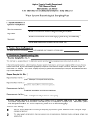 Document preview: Water System Bacteriological Sampling Plan - Apline County, California