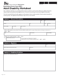 Document preview: Form DHS-6125-ENG State Medical Review Team (Smrt) Adult Disability Worksheet - Minnesota