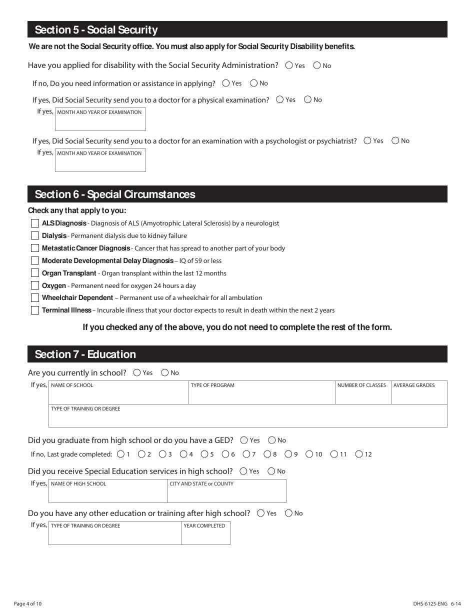 Form DHS-6125-ENG State Medical Review Team (Smrt) Adult Disability Worksheet - Minnesota, Page 4