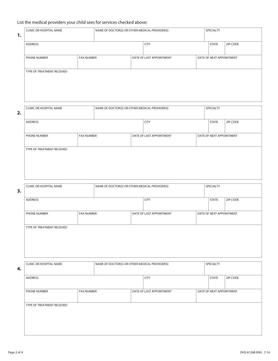 Form DHS-6126B-ENG - Fill Out, Sign Online and Download Printable PDF ...