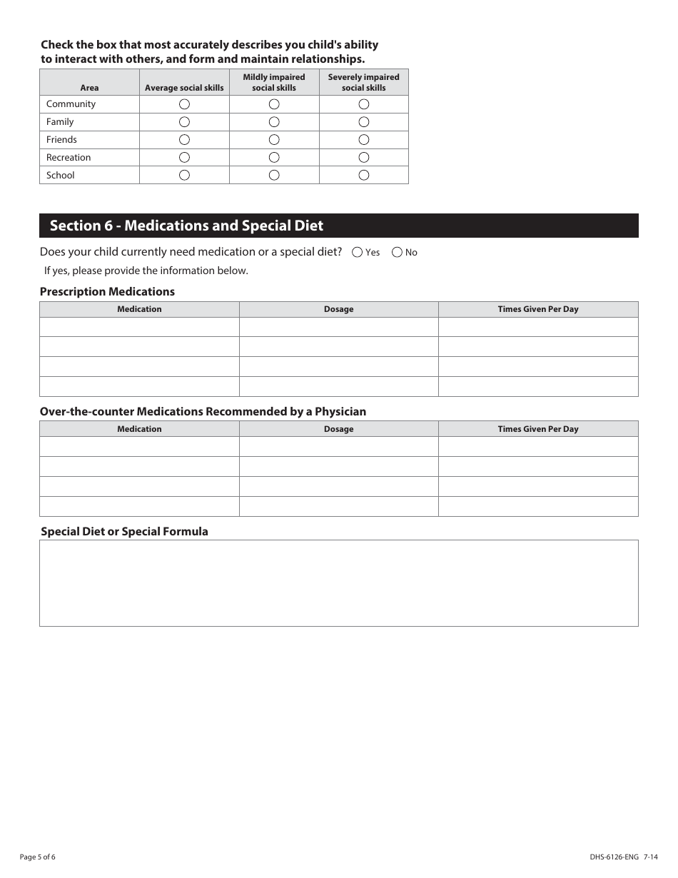 Form DHS-6126-ENG State Medical Review Team (Smrt) Childrens Disability Worksheet - Minnesota, Page 5