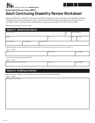 Document preview: Form DHS-6125B-ENG State Medical Review Team (Smrt) Adult Continuing Disability Review Worksheet - Minnesota