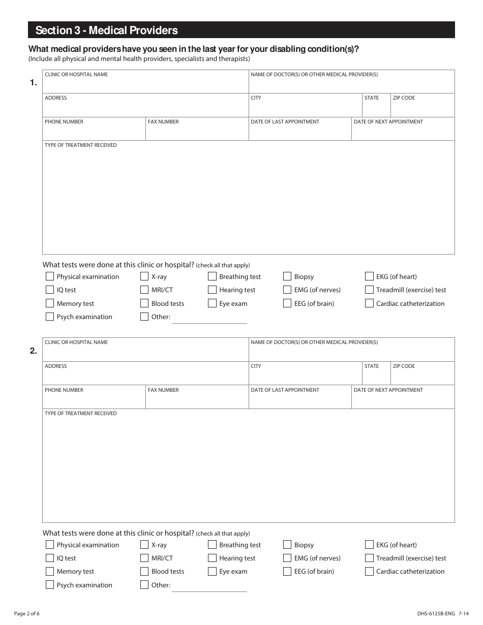 Form DHS-6125B-ENG State Medical Review Team (Smrt) Adult Continuing Disability Review Worksheet - Minnesota, Page 2