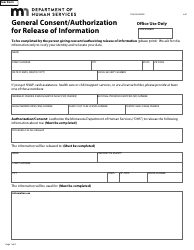 Document preview: Form DHS-3549-ENG General Consent/Authorization for Release of Information - Minnesota