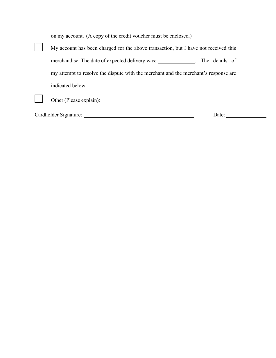Disputed Transaction Form - Colorado, Page 2