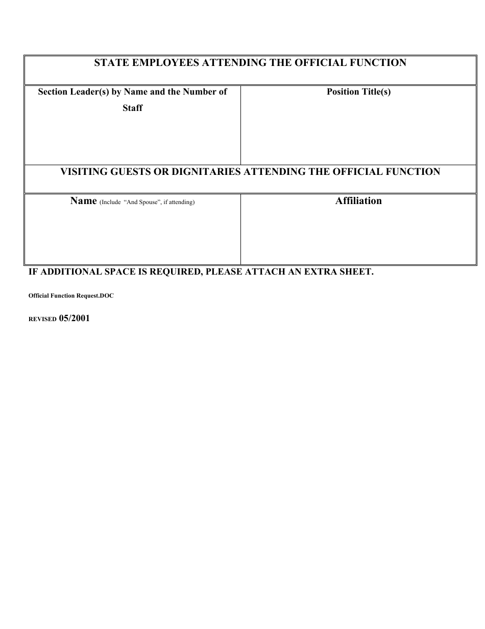 Official Functions Commitment Request - Colorado, Page 2